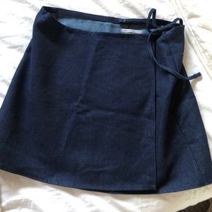 Urban renewal denim wrap skirt L